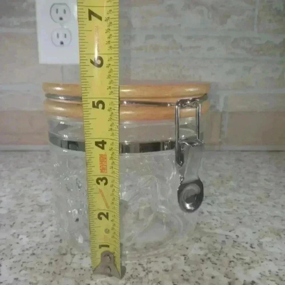 Vintage Glass Cookie Jar With Flower Designs And Lid - Picture 6 of 6